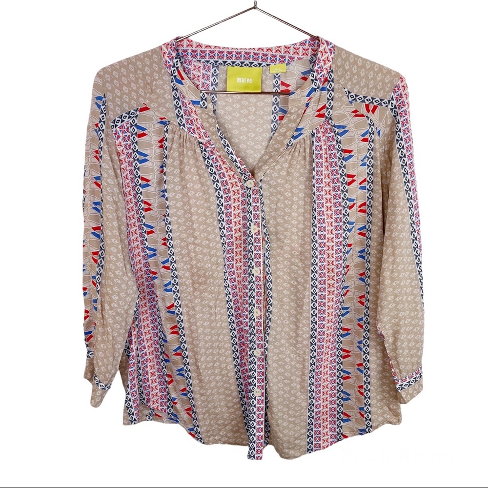 Anthropologie Maeve Sunset District Button Down Top